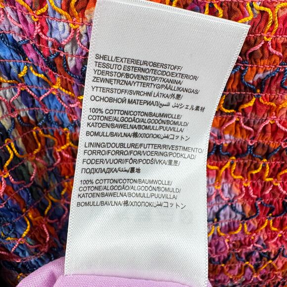 Farm Rio Dress‎ 100% Cotton Bananas Smocked Maxi Women's Size XL Multicolor NWT - Picture 15 of 16